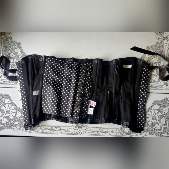 Polka Dot Steel Boned Corset - Picture 3 of 5